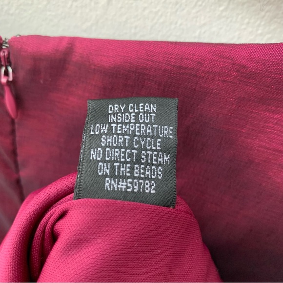 Adrianna Papell Ladies Size 6 Pink Taffeta Pencil Dress Party Cocktail Beaded - Picture 10 of 11